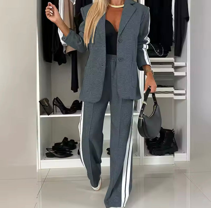 Women's Tailored Blazer Set | Button-Down | Autumn - Charcoal