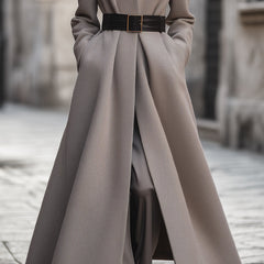 Women's Tailored Coat | Long | Belted Waist | Winter