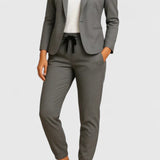 Women's Tailored Jacket and Pants Set - Elegant Two-Piece | Spring - Grey
