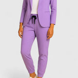 Women's Tailored Jacket and Pants Set - Elegant Two-Piece | Spring - Purple