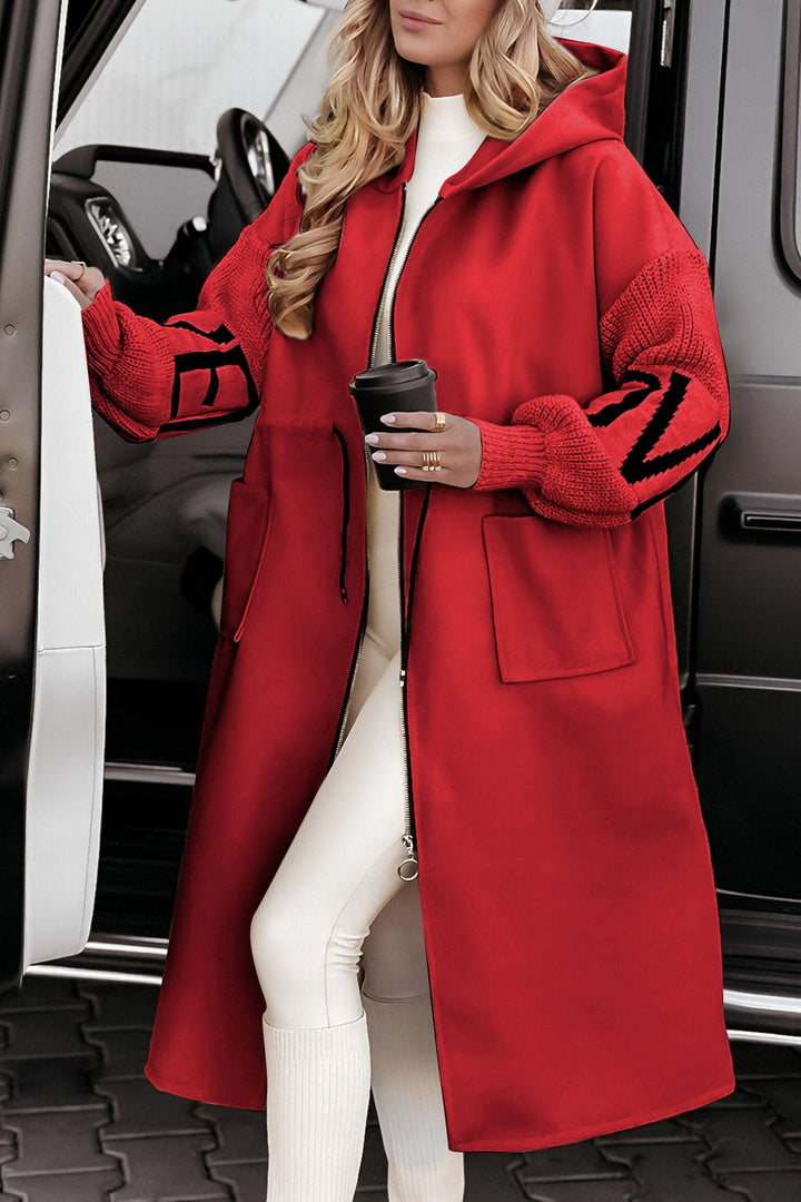 Women's Tailored Jacket | Button-Down | Relaxed | Winter - Red