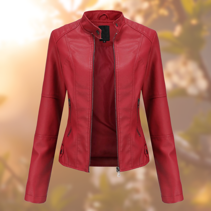 Women's Tailored Jacket | Structured Leather | Autumn - Red