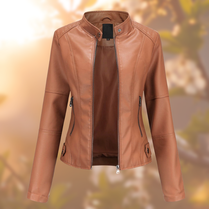 Women's Tailored Jacket | Structured Leather | Autumn - Tan