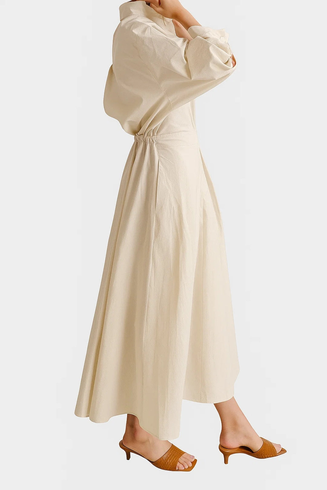 Women's Tailored Midi Dress | Button-Front | Refined | Spring