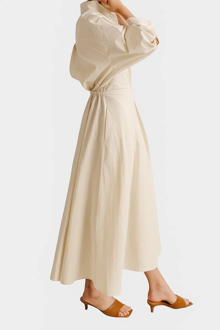 Women's Tailored Midi Dress | Button-Front | Refined | Spring