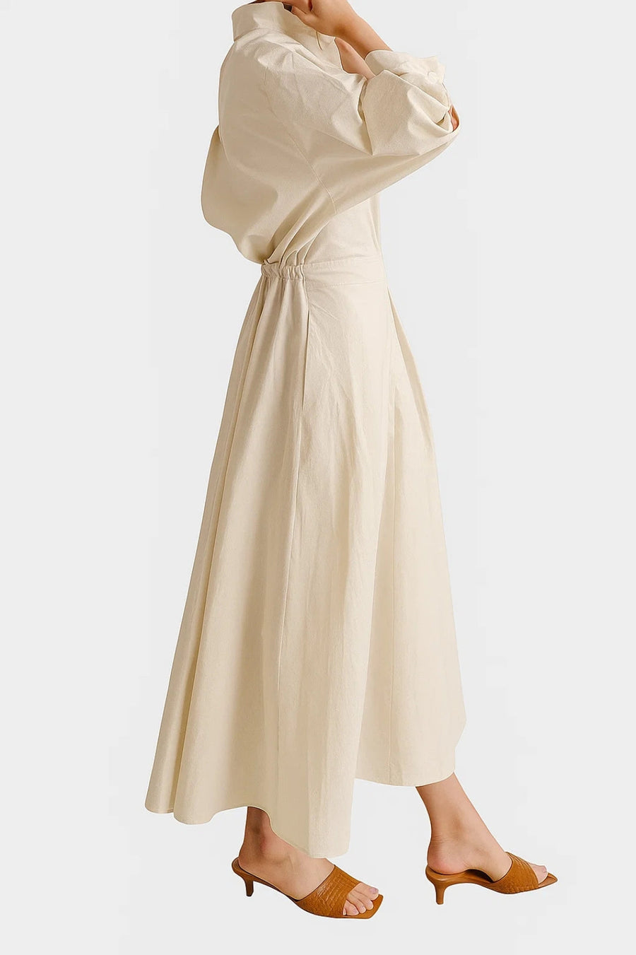 Women's Tailored Midi Dress | Button-Front | Refined | Spring