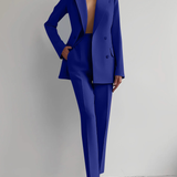 Women's Tailored Suit Jacket and Pants - Elegant Professional | Autumn - Blue