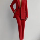 Women's Tailored Suit Jacket and Pants - Elegant Professional | Autumn - Red