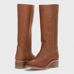 Women's Tall Boots - Classic Equestrian Style | Autumn - Brown