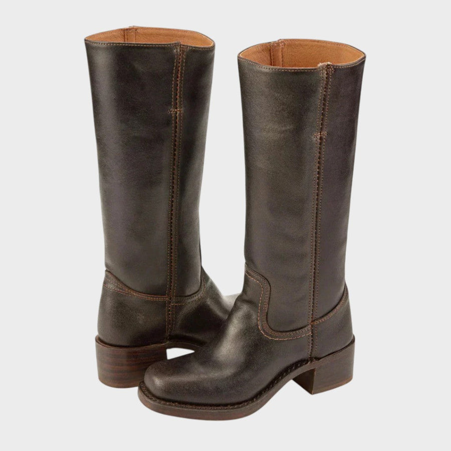 Women's Tall Boots - Classic Equestrian Style | Autumn - Dark Brown