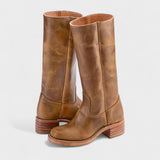 Women's Tall Boots - Classic Equestrian Style | Autumn - Light Brown