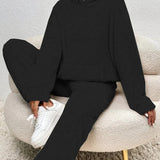 Women's Teddy Fleece Set | Loungewear | Winter - Black