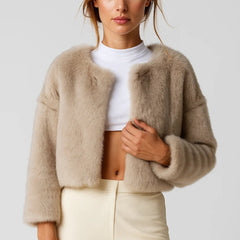 Women's Teddy Jacket | Soft Fleece | Cozy | Winter - Beige