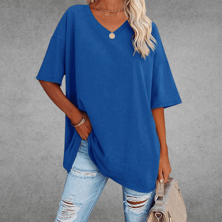 Women's Tee | V-Neck | Casual | Summer - Blue