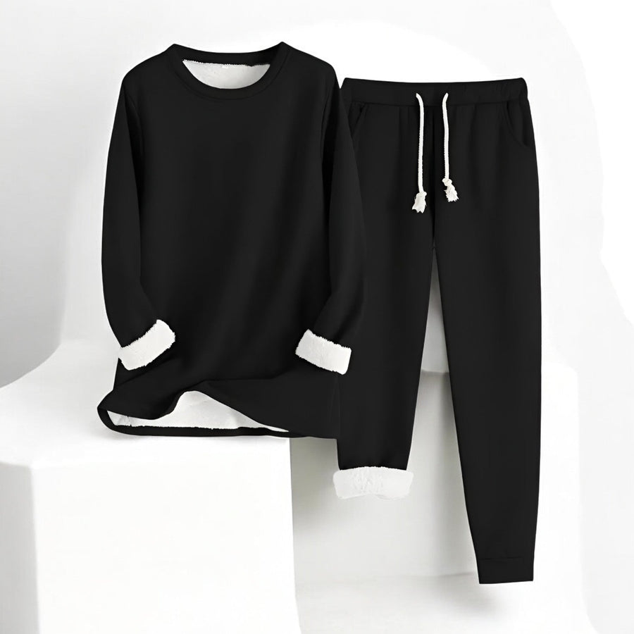 Women's Thermal Fleece Set - Cozy Warmth for Cold Days | Fall - Black