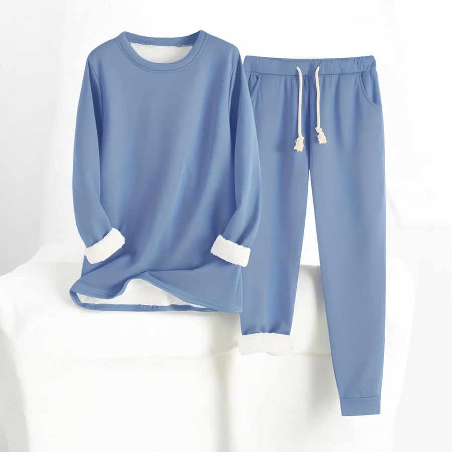 Women's Thermal Fleece Set - Cozy Warmth for Cold Days | Fall - Blue