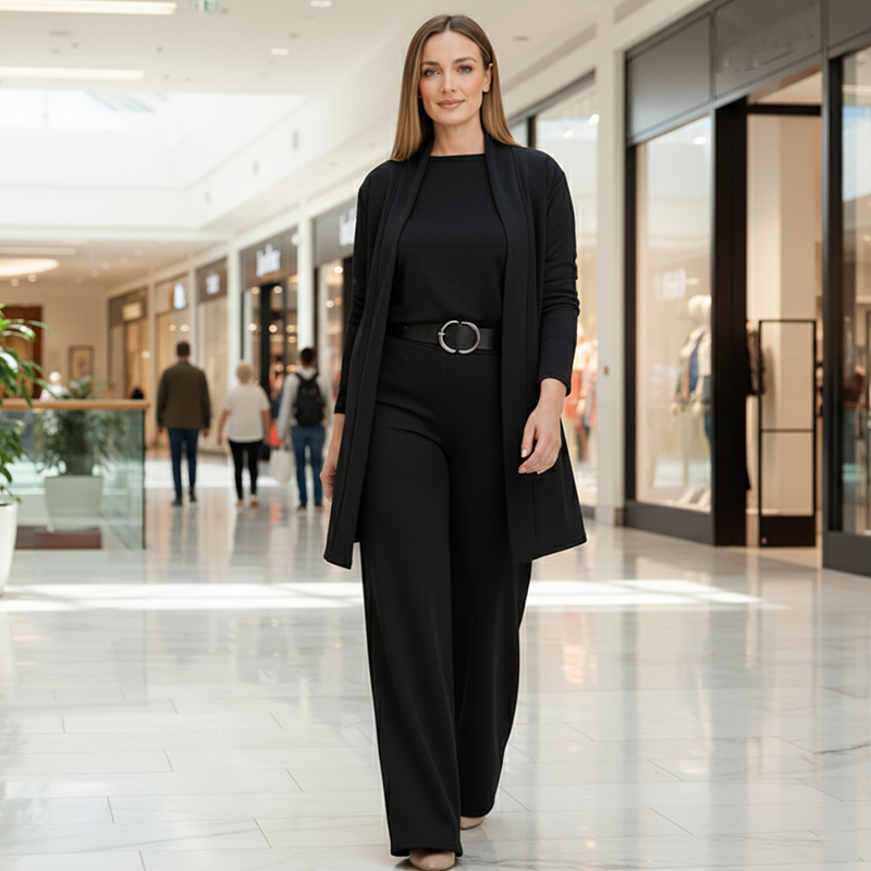 Women's Three-Piece Suit Set - Tailored Elegance | Spring - Black