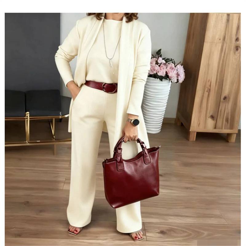 Women's Three-Piece Suit Set - Tailored Elegance | Spring - White
