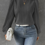 Women's Timeless Blouse | Round Neck | Elegant | Spring - Gray
