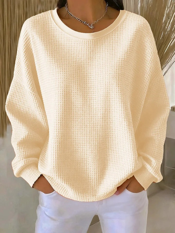 Women's Top | Oversized Long Sleeve | Spring - Apricot