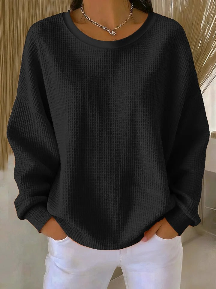 Women's Top | Oversized Long Sleeve | Spring - Black