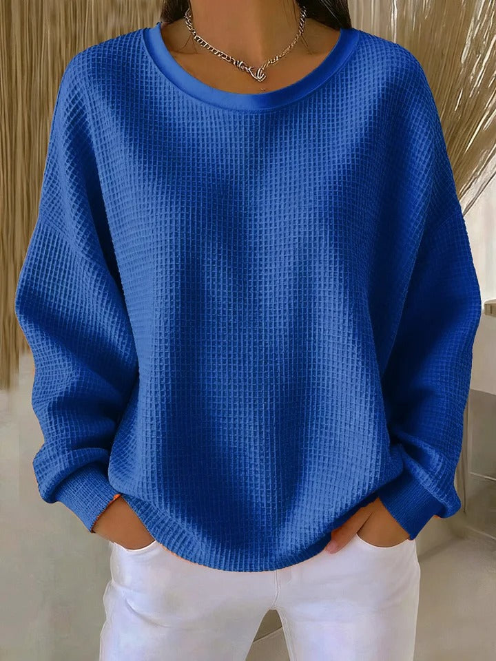 Women's Top | Oversized Long Sleeve | Spring - Blue