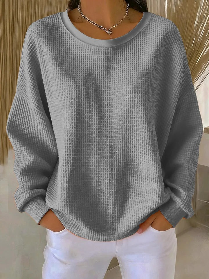 Women's Top | Oversized Long Sleeve | Spring - Gray