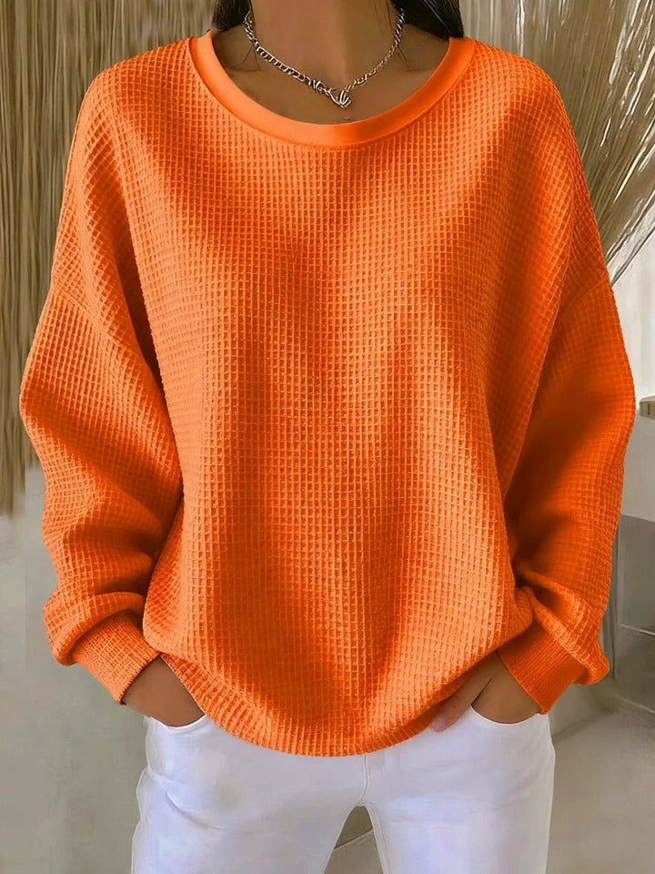 Women's Top | Oversized Long Sleeve | Spring - Orange