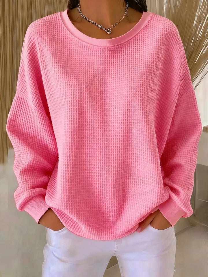 Women's Top | Oversized Long Sleeve | Spring - Pink
