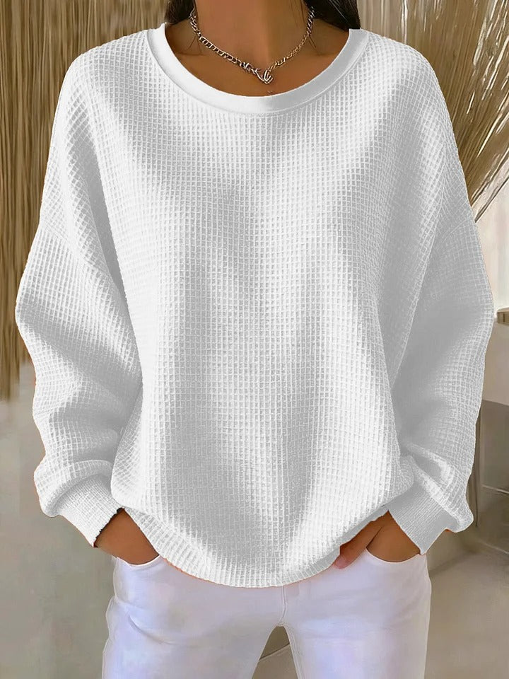 Women's Top | Oversized Long Sleeve | Spring - White