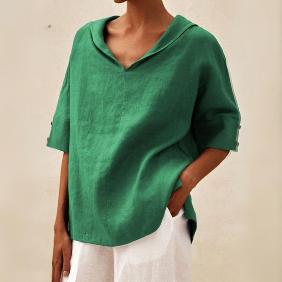 Women's Top | Oversized Short Sleeve | Draped | Summer - Sage