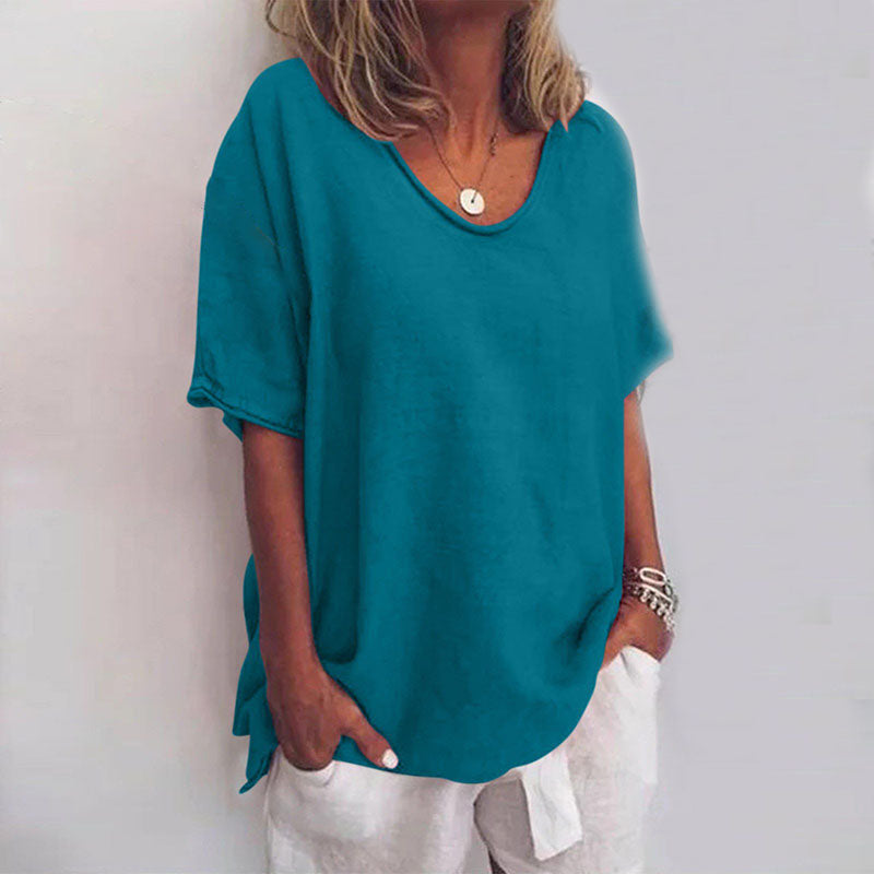 Women's Top | Oversized | Short Sleeve | Relaxed | Summer - Teal