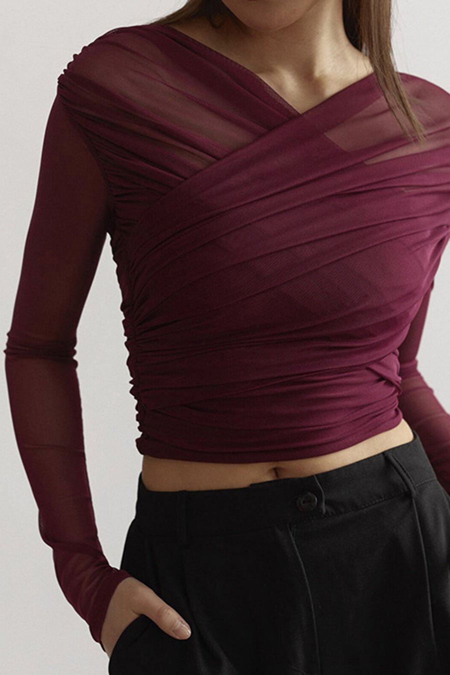Women's Top | Slim Fit | Draped Front | Fall