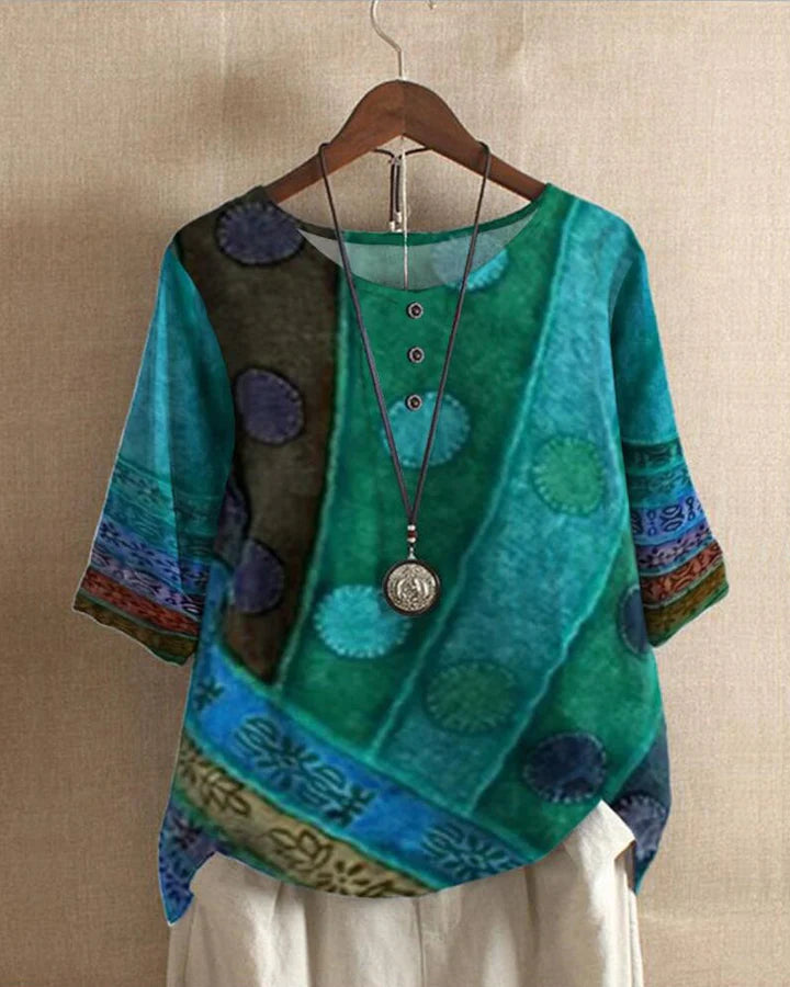 Women's Top | Vintage-Inspired | Short Sleeve | Spring - Green