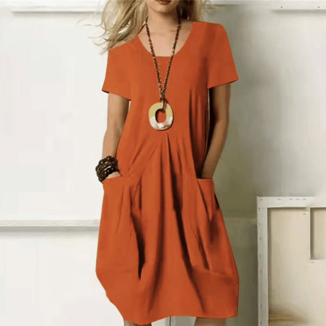 Women's Top | Vintage | With Buttons | Summer - Orange