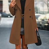 Women's Trench Coat | Classic Double-Breasted | Autumn - Brown
