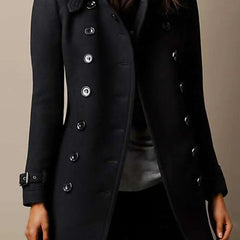 Women's Trench Coat | Double Breasted | Classic | Autumn - Black