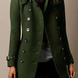 Women's Trench Coat | Double Breasted | Classic | Autumn - Olive