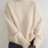 Women's Turtleneck Sweater | Oversized | Winter - Beige