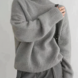 Women's Turtleneck Sweater | Oversized | Winter - Gray