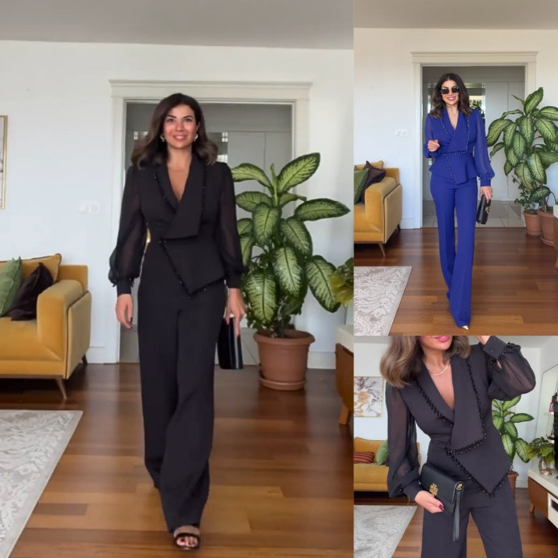 Women's Two-Piece Blazer Set - Tailored Office & Evening Suit | Fall