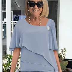 Women's Two Piece Elegant Pants Set - Flowing Summer Silhouette