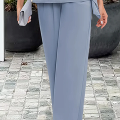 Women's Two Piece Elegant Pants Set - Flowing Summer Silhouette