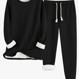 Women's Two-Piece Lounge Set - Soft & Breathable | Autumn - Black