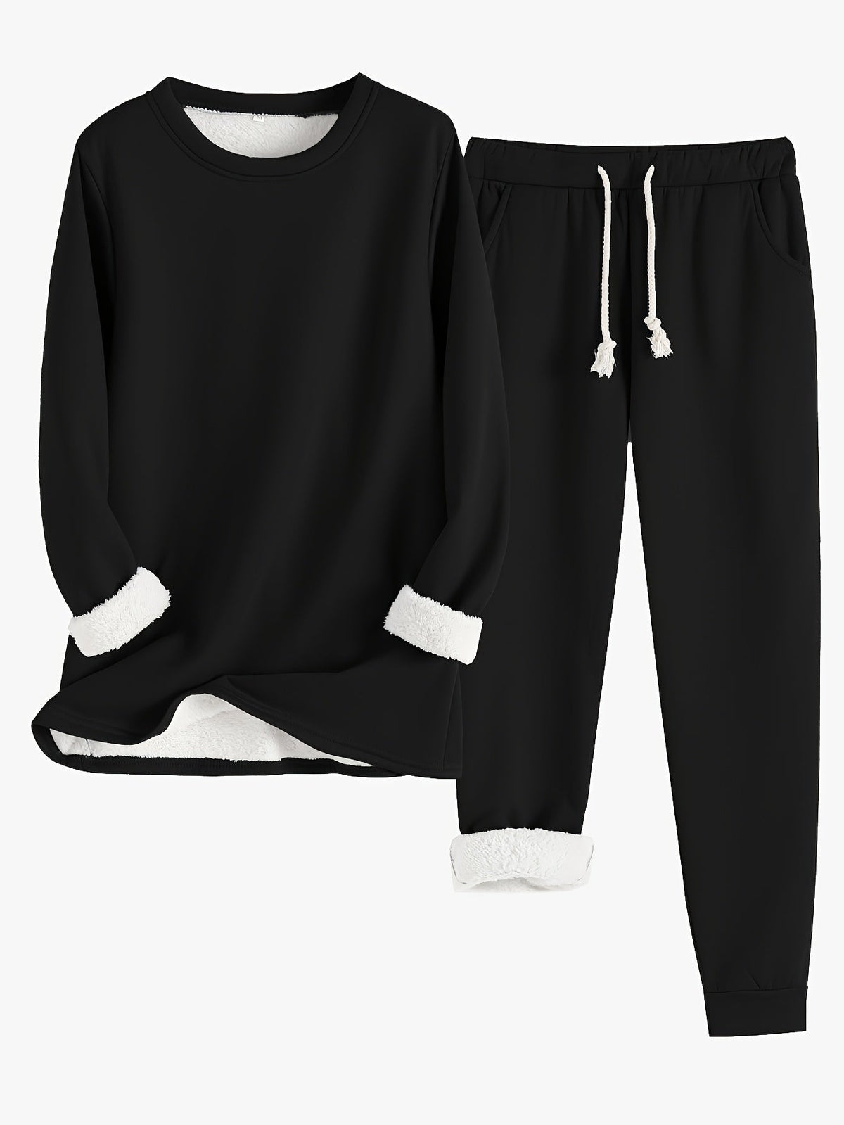 Women's Two-Piece Lounge Set - Soft & Breathable | Autumn - Black
