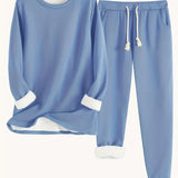 Women's Two-Piece Lounge Set - Soft & Breathable | Autumn - Blue
