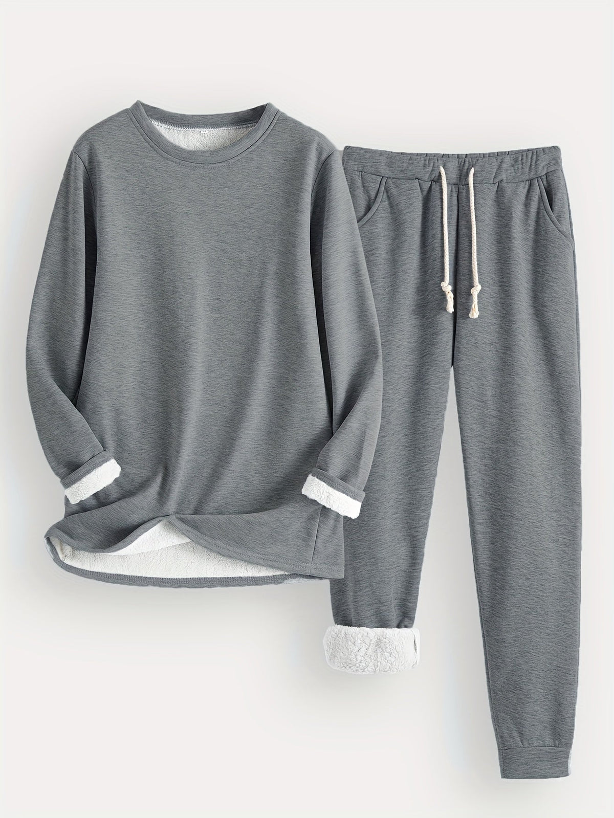 Women's Two-Piece Lounge Set - Soft & Breathable | Autumn - Dark Gray