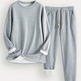Women's Two-Piece Lounge Set - Soft & Breathable | Autumn - Light Gray