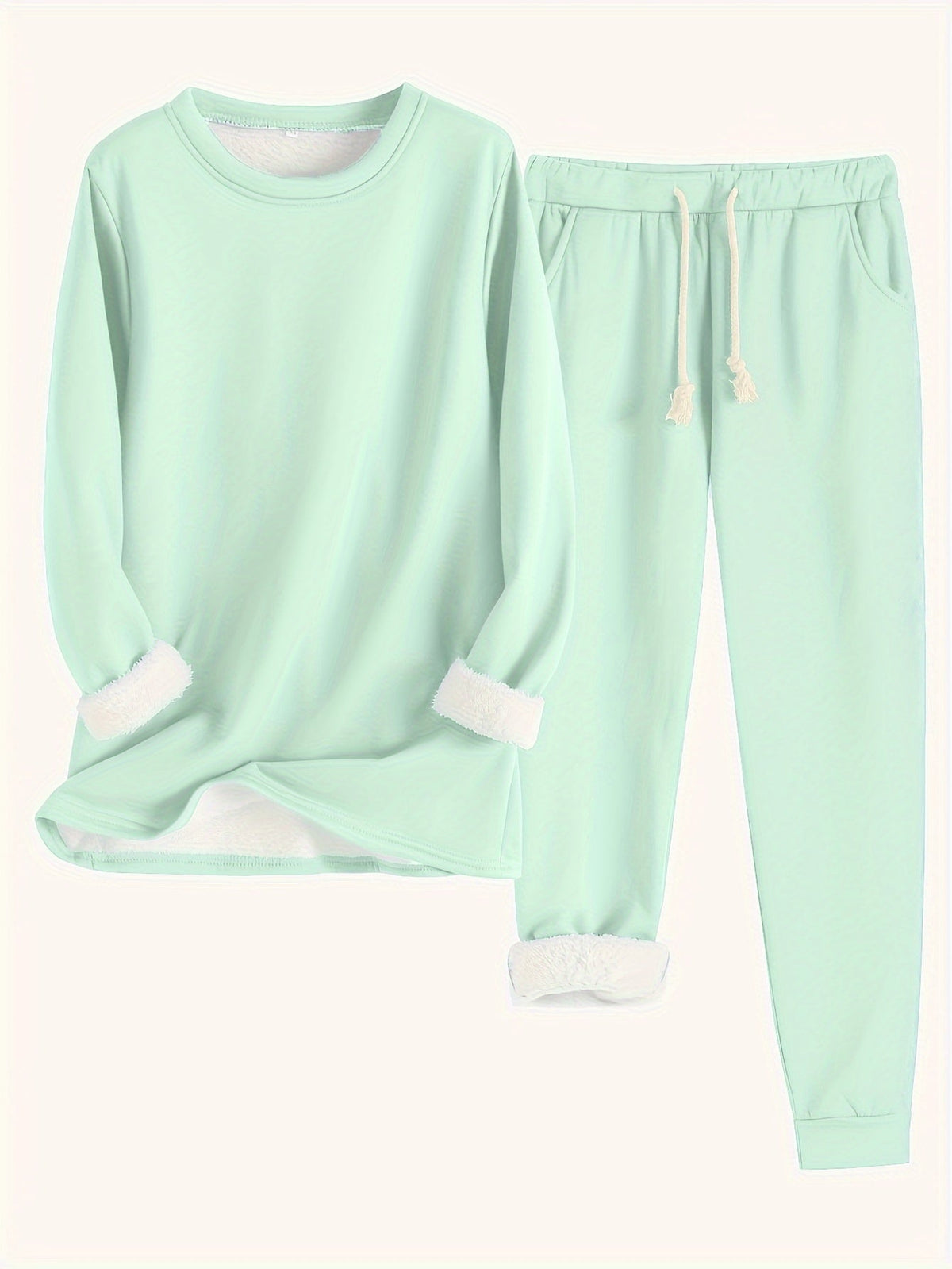 Women's Two-Piece Lounge Set - Soft & Breathable | Autumn - Light Green