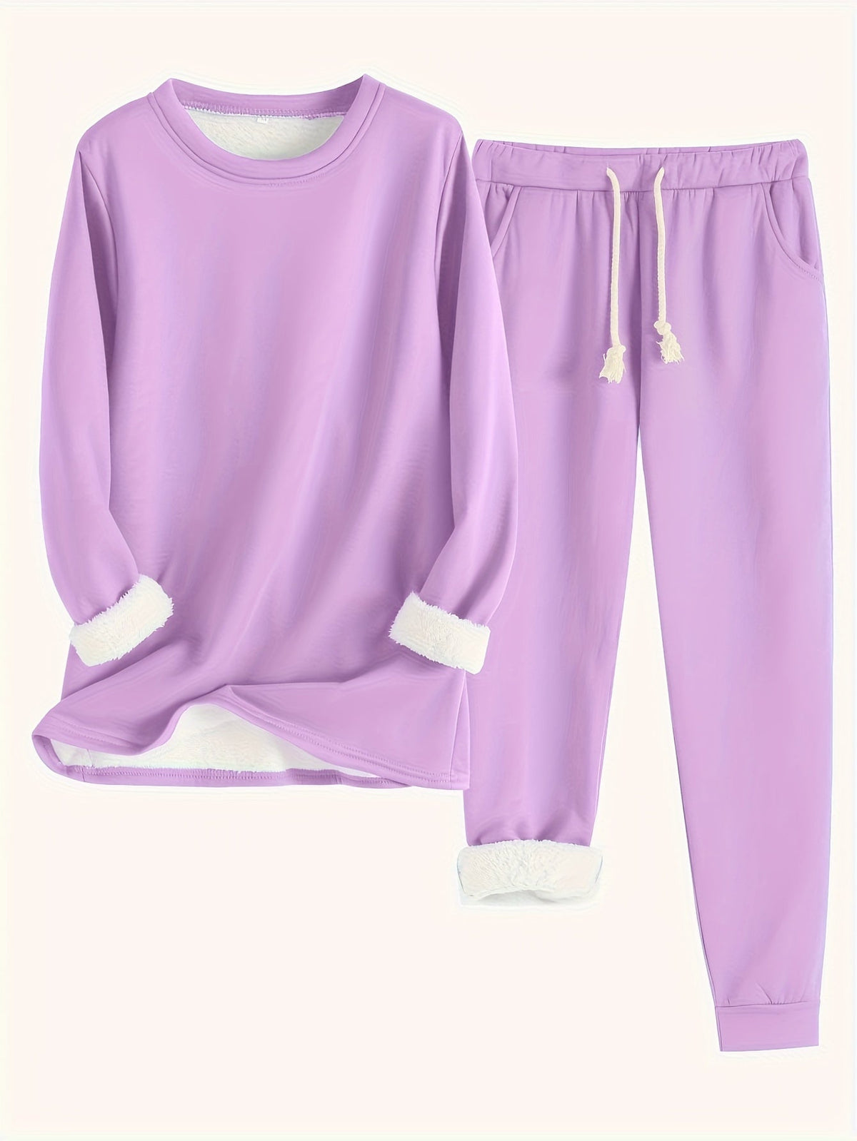 Women's Two-Piece Lounge Set - Soft & Breathable | Autumn - Light Purple